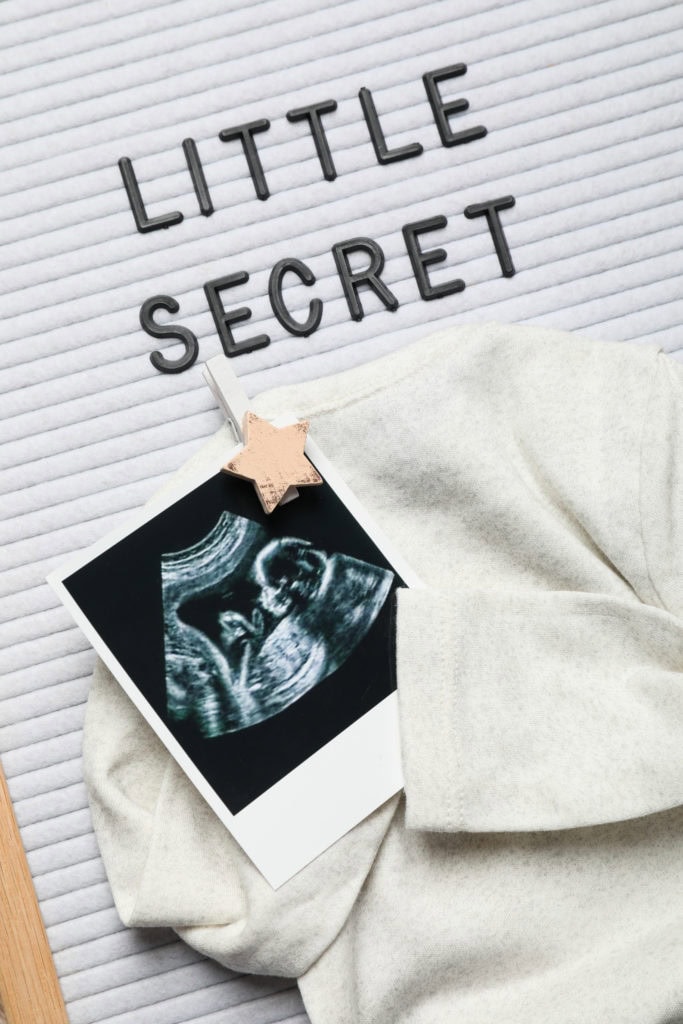 Composition for waiting a baby concept, preparation for motherho